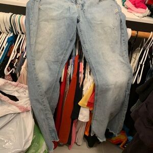 Cello Blue Straight Leg Jeans with Faded Wash